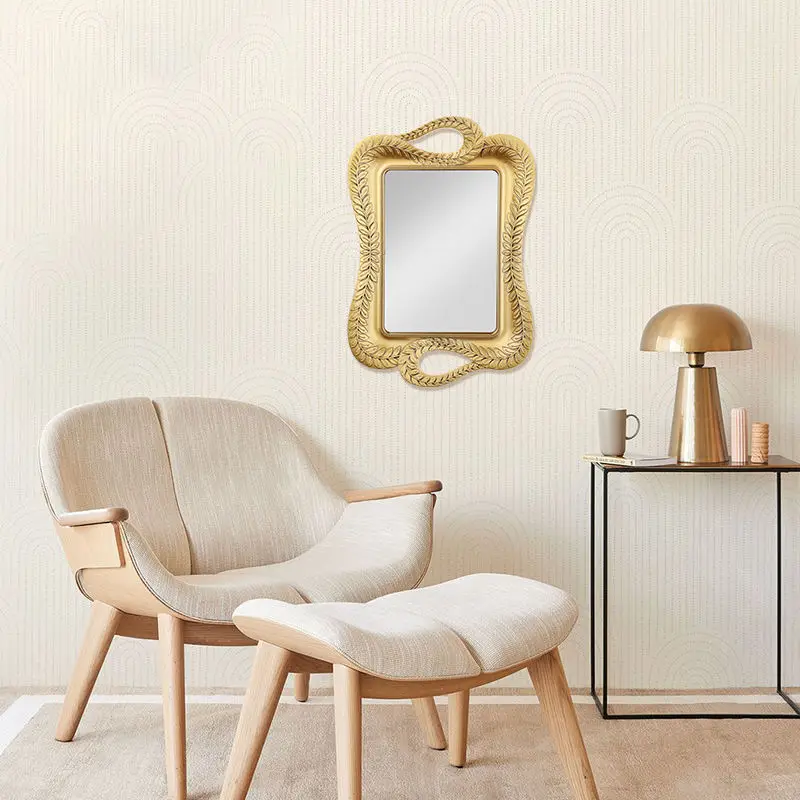 Modern Minimalist Wall Leaf Home Decor Metal Living Room Mirror