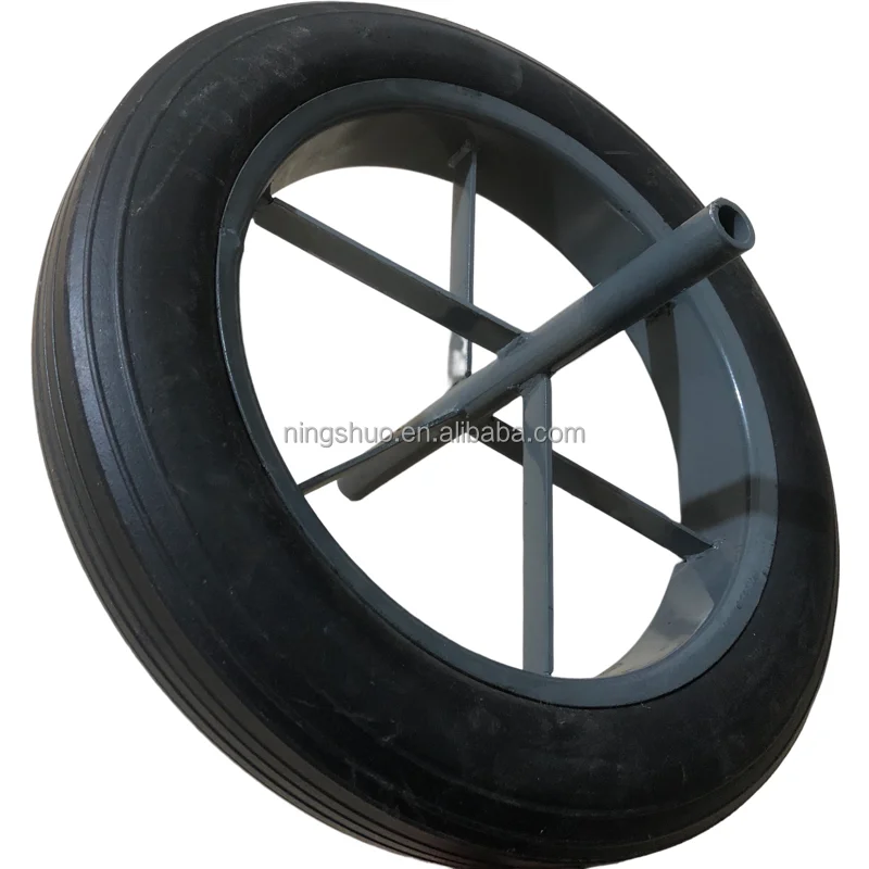 Manufacturer Puncture Proof 14 inch trolley garden wagon tool cart solid rubber powder Wheelbarrow wheels