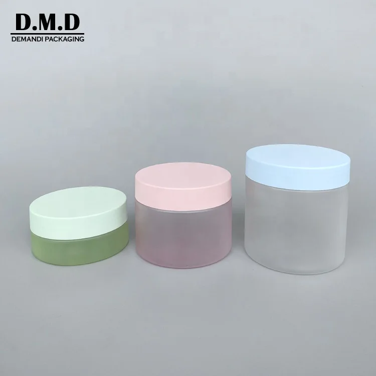 150ml frosted 500 grams 250grams 300 ml empty clear low profile wide mouth  PET  body butter 8oz plastic jar with screw lid