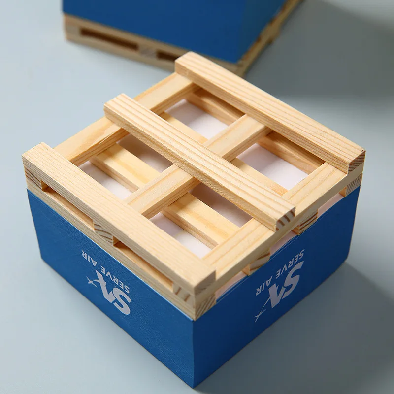 Custom 4 Sides Printing Memo Pad Personalized Sticky Notes Cube Paper Easy writing Memo Pad Block with Wood Pallet