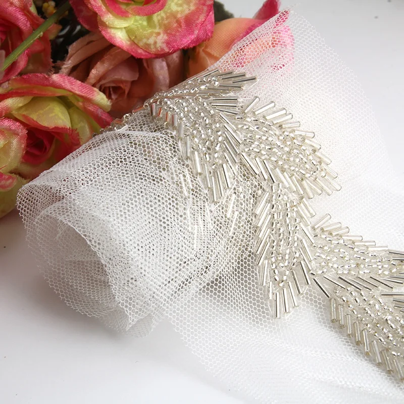 
Kavatar beaded trim rhinestone pearl rhinestone beaded glass trim 