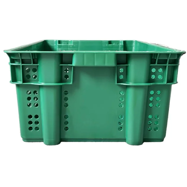 Chinese factory wholesale cheap price durable 600x400x220 mm mesh type stacking and nest plastic totes for fruit and vegetable