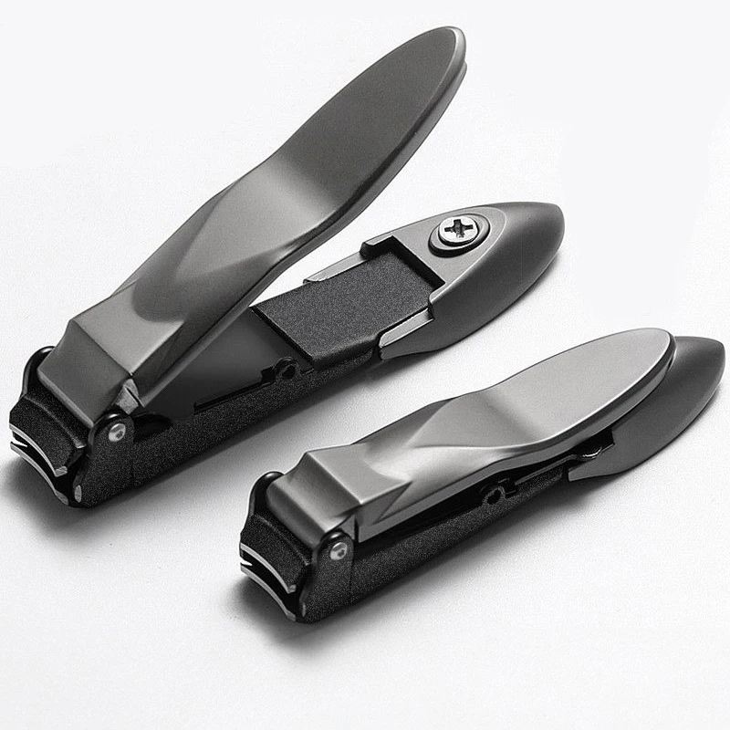 Professional Nail Clipper with Catcher No Splash Ultra Sharp Finger Manicure Tools Nail Cutter with File for Men Thick Nail