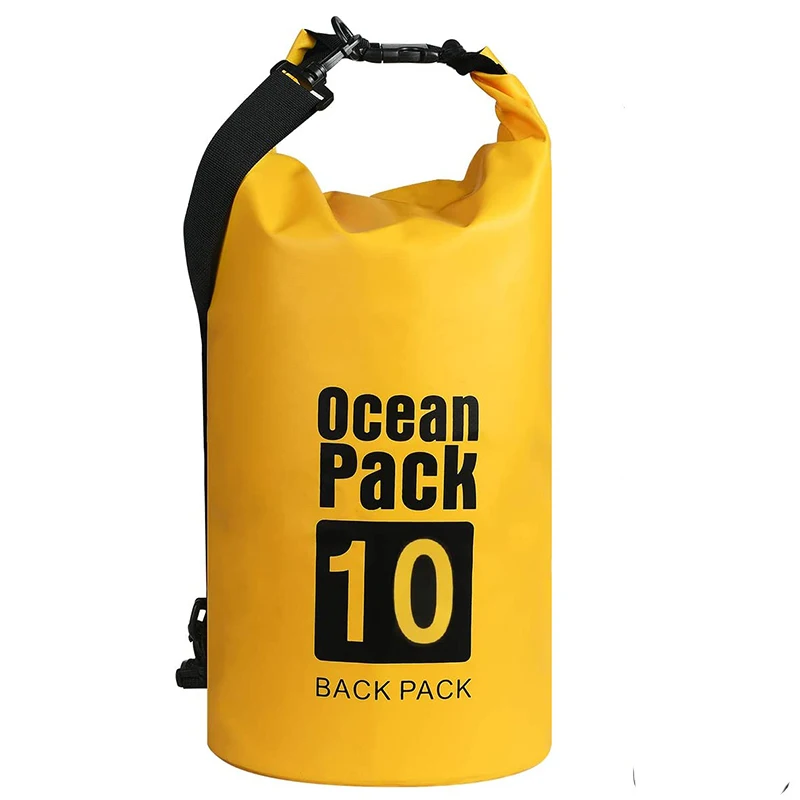 YEFFO  10L Floating PVC IPX6 Waterproof Dry Bag  Ocean Pack for Kayaking, Rafting, Boating
