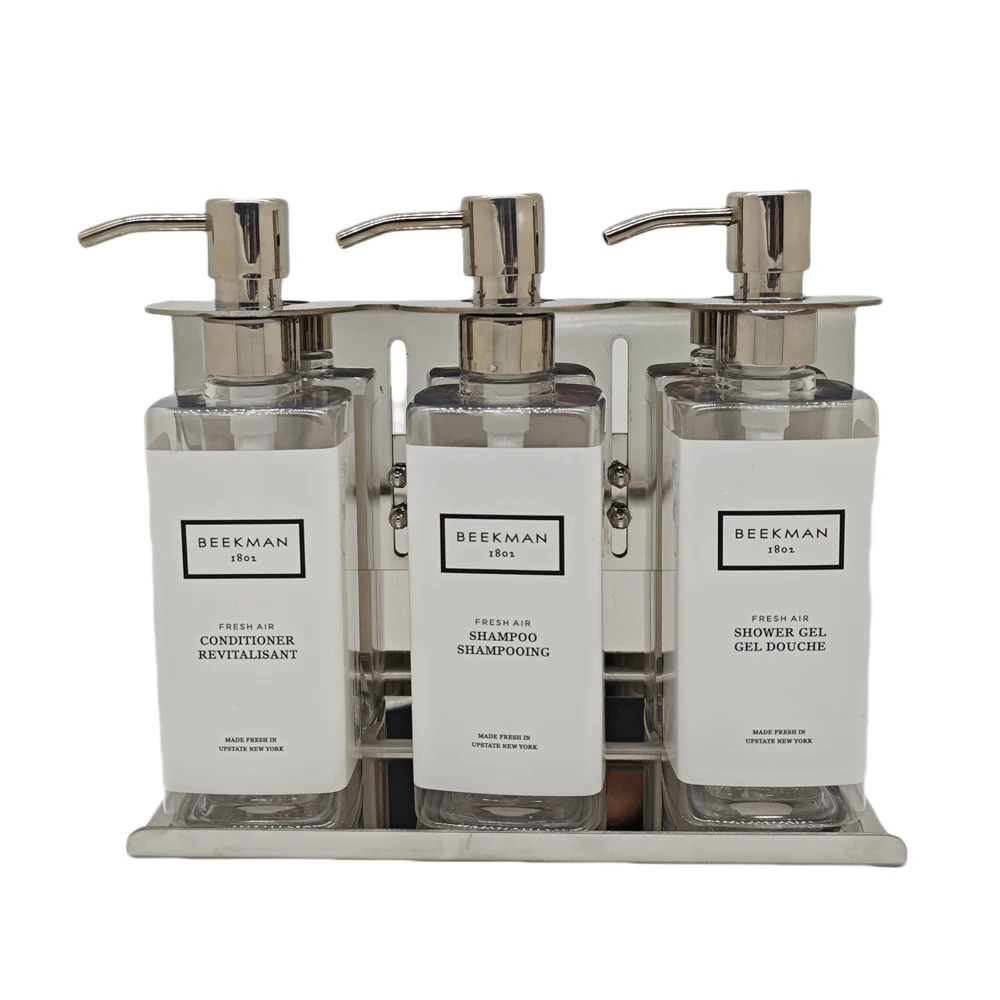 Bathroom anti theft 304 stainless steel wall mount 3 in 1 liquid soap dispensers