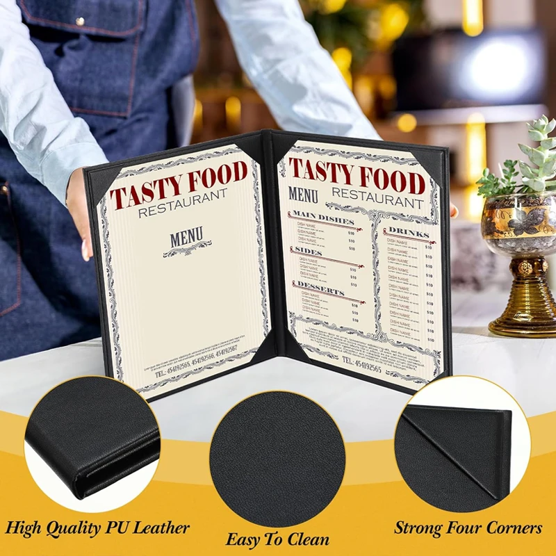 Leather Menu Covers for Restaurant Wedding Elegant Menu Book Folder Wedding Menu Holder Essential Hotel & Restaurant Supplies