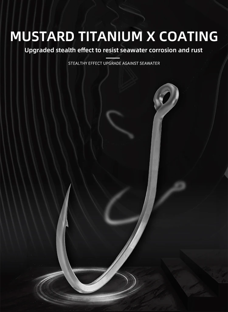 Wholesale New fishing hook high carbon steel hook MUSTAD model TS4-TS9  Black Gold Hooks