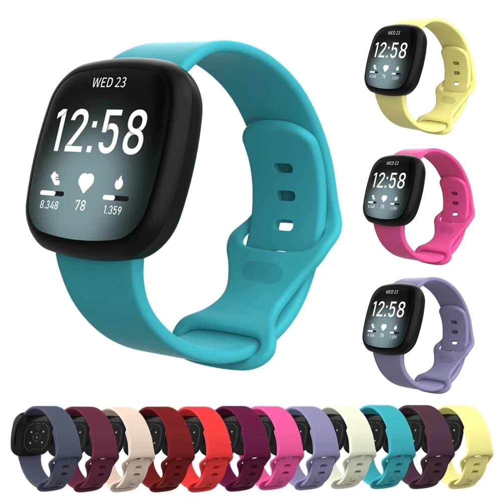 Watch Strap For Fitbit Versa 4 3 / Sense Soft Silicone Wrist Band Sport Bracelet Correa Belt For Fitbit Versa3/Sense strap