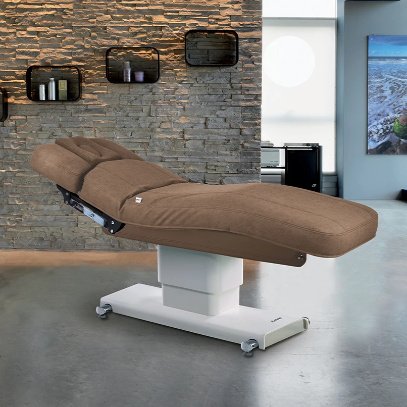 Premium wood grain base with LED 4 motors beauty massage bed custom color facial spa bed for salon furniture