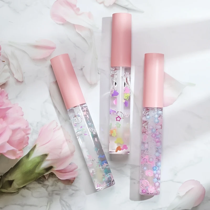 Base Lipgloss Oil Pink Tubes Glitter Rose Gold Clear Flavored High Quality Plumper Natural Coconut Lip Gloss