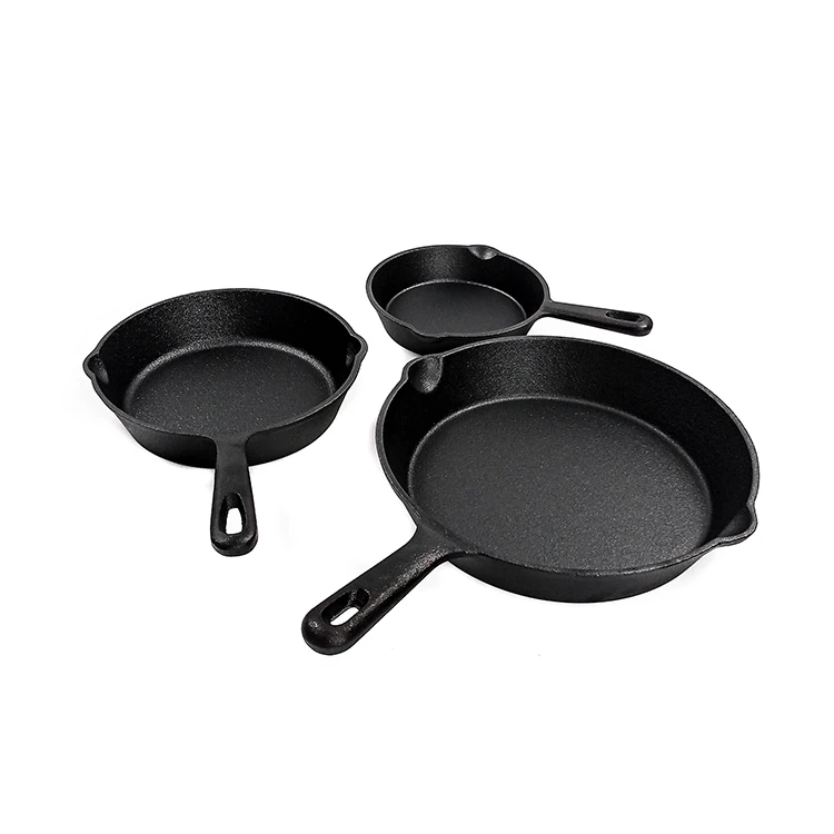 High Quality Nonstick black Pre-seasoned non stick  frying pan cast iron suitable for many kinds of stoves