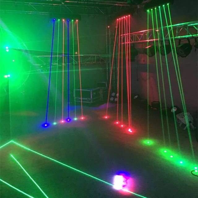  6 головок RGB Полноцветный жировой луч DJ движущийся лазерный