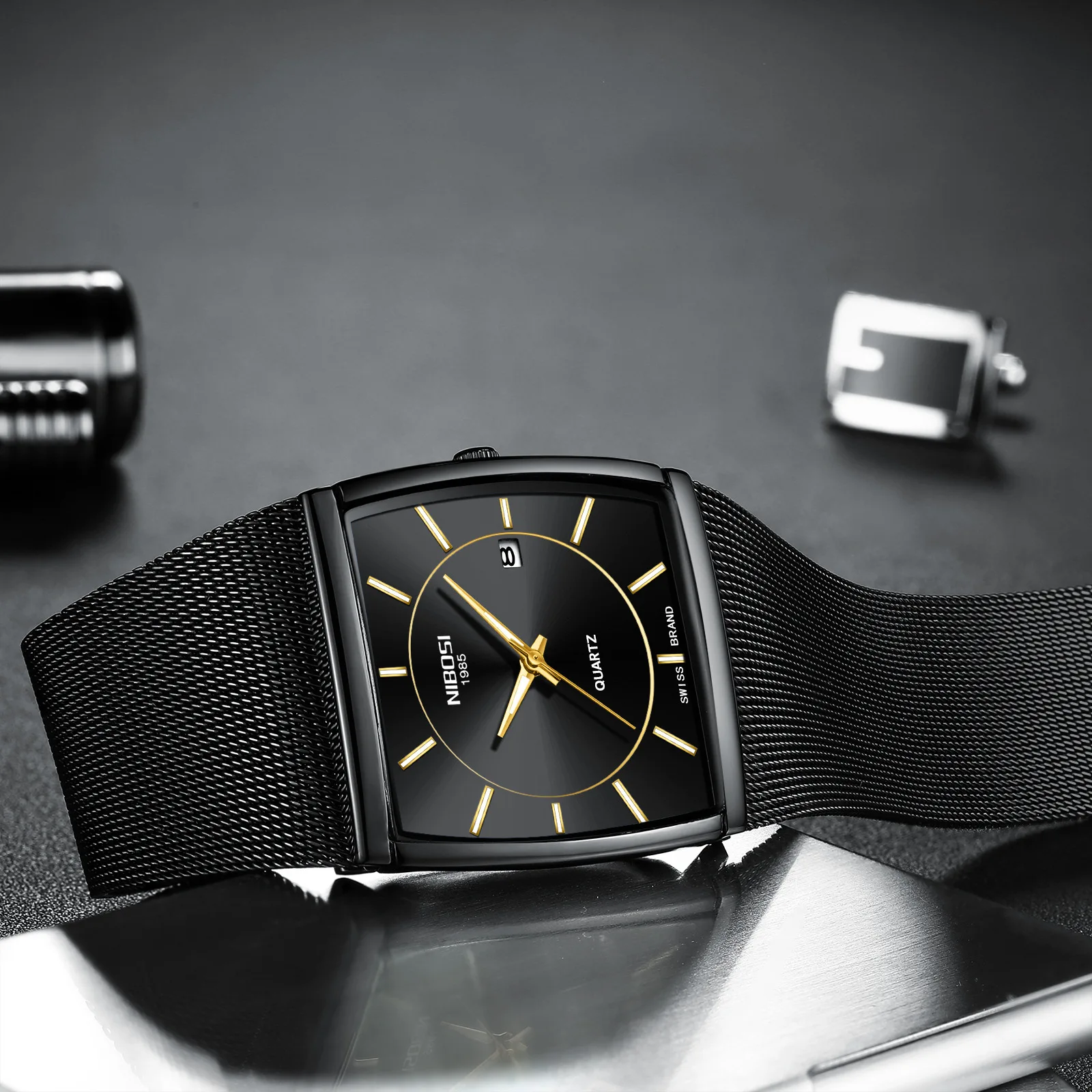 Men Top Brand Luxury Waterproof Sport Watch Men Casual Ultra Thin Mesh Band Quartz Wrist Watch