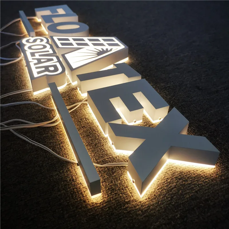 Professional customized shop name design board 3d stainless steel backlit led letter sign