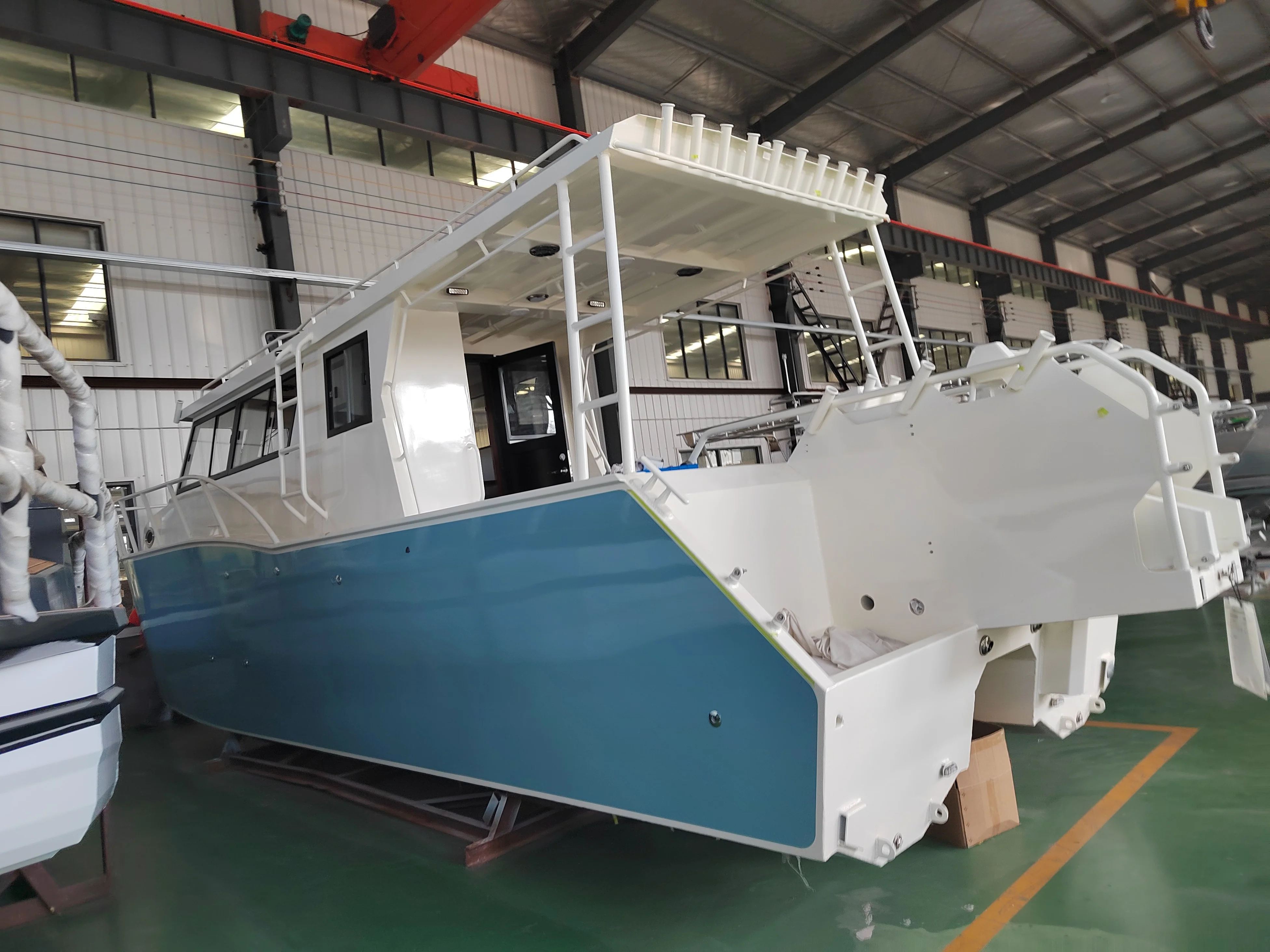 9.7m catamaran welded aluminum fishing power boat cruiser with cabin for sale