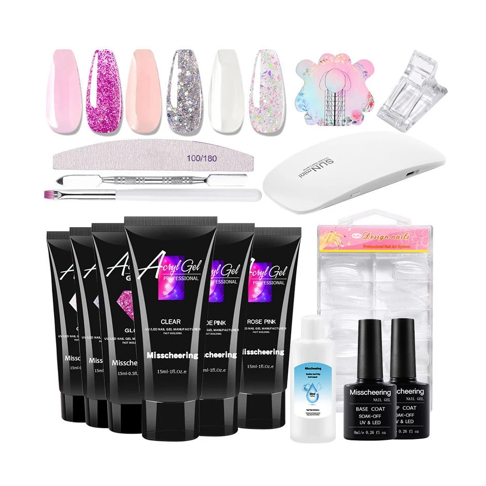 Factory Sale Various Art Salon Quick Poly Gels Nail Polish Oem Kit Manufacturer