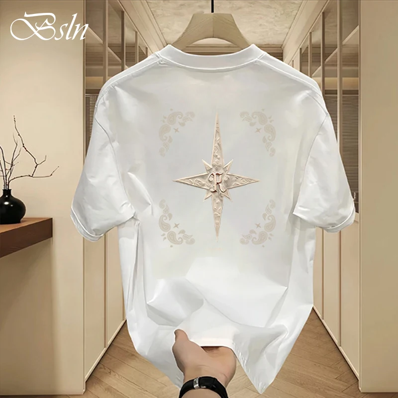 OEM Puff Print T-Shirts, Boys, New Designs, Embroidery, Internet Celebrity Trends, and Personalized Customization, Unisex