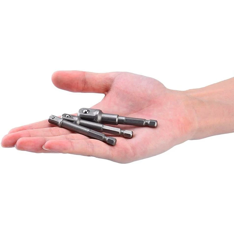 Impact Grade Socket Adapter Set - 3 Packs Drill Bit Adapter with Bit Holder