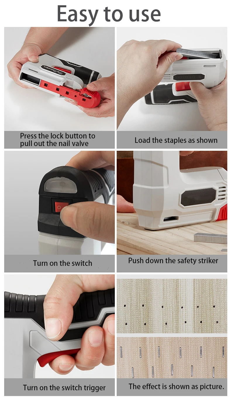 upholstery household fence cable wood heavy duty carpet charging li battery tiny cordless electric stapler staple gun
