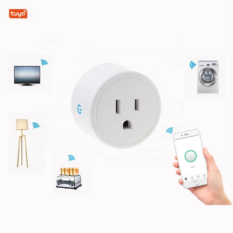  Американская Стандартная смарт-розетка Tuya Google Home Amazon Alexa Wi-Fi мини Смарт-розетка