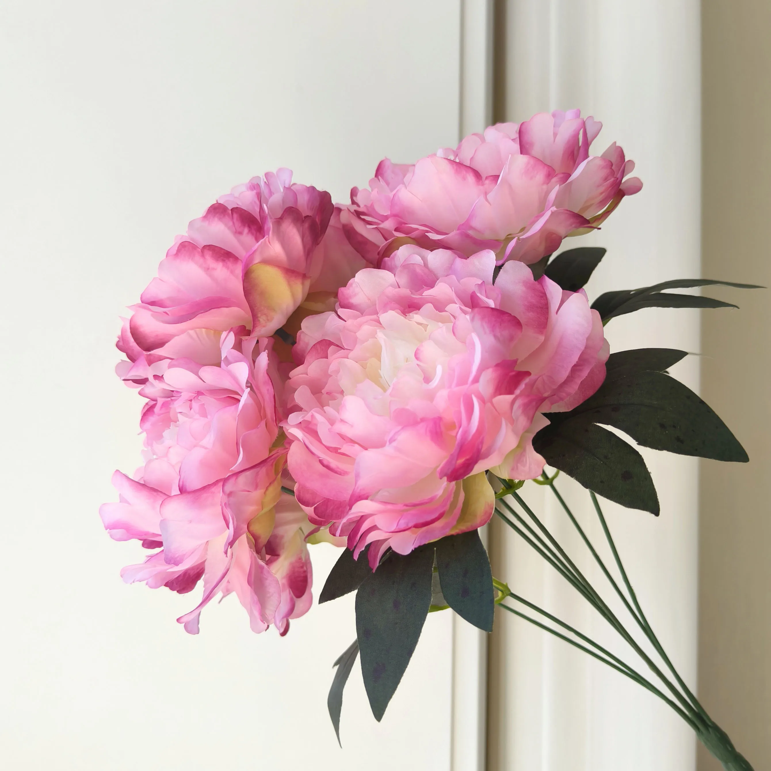 YIWAN 7 big peonies Wholesale artificial silk flower Wedding hotel indoor house plants Decor artificial happy rose