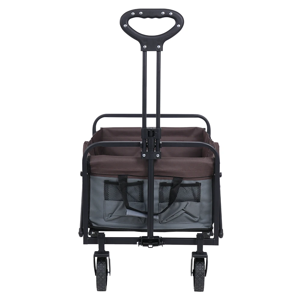 OASIS Outdoor Collapsible Folding Wagon Garden Cart with All Terrain Wheels for Camping Fishing Transport Tool Carts