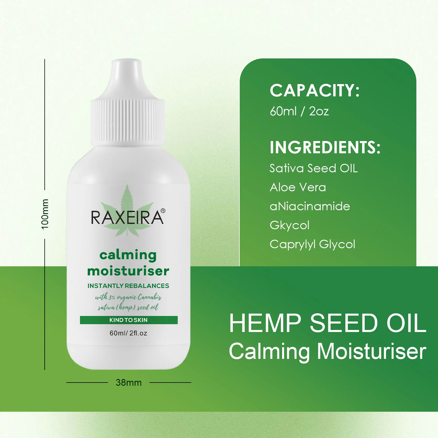 Private Label Hemp Cream Strong Recovery Moisturiser Calming Hemp Oil Seed Hemp Oil Face Cream For Glowing Skin Care