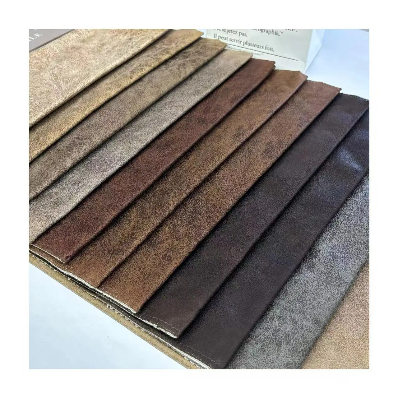 Faux Leather Fabric 100% Polyester Knitted Bronzed Suede Fabric For Upholstery Sofa Fabric