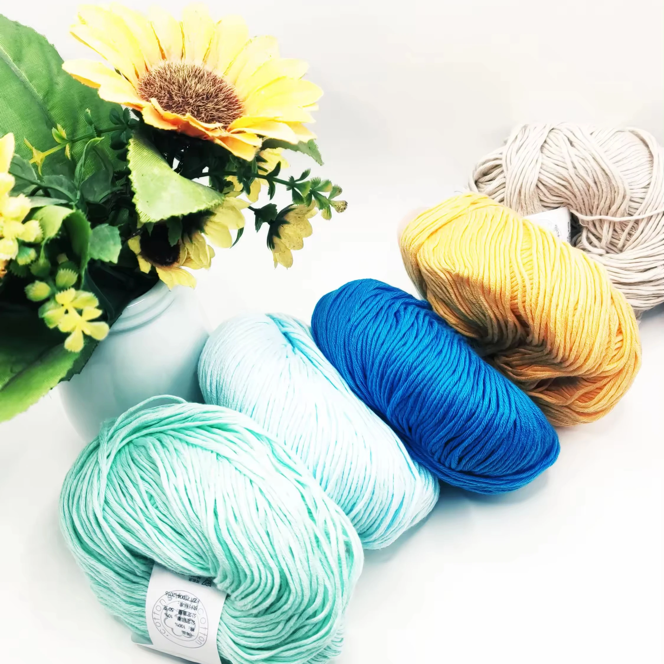 Eco-Friendly 10 PLY Pure Cotton weaving Yarn 100% cotton crochet Knit Cotton Yarn For Baby