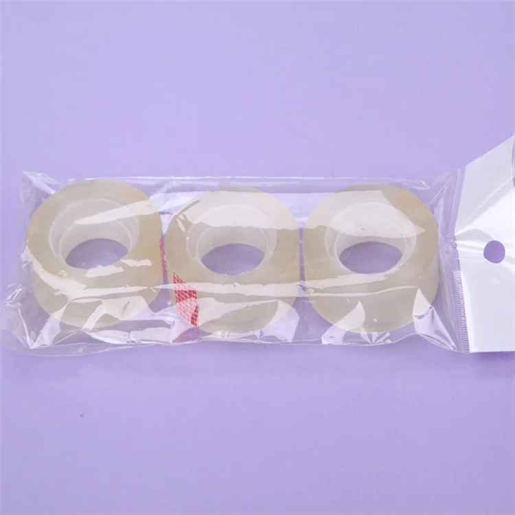 High Quality Low Rate Yiwu Supplier Easy Tear Single Side Glue Bopp Office Stationery Tape Cello Tape Small Roll School Tape