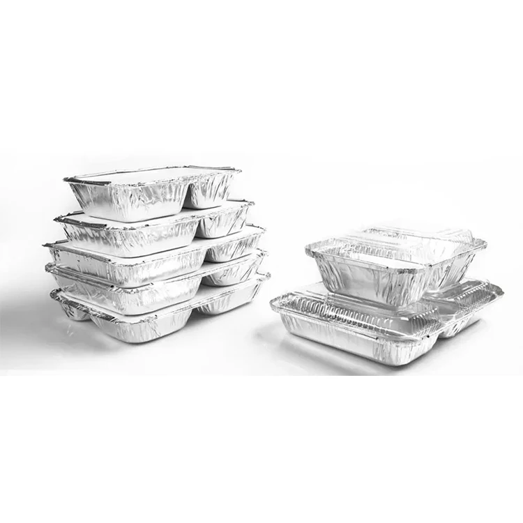 Контейнер для еды с крышкой, коробка для еды для выпечки, алюминиевая фольга