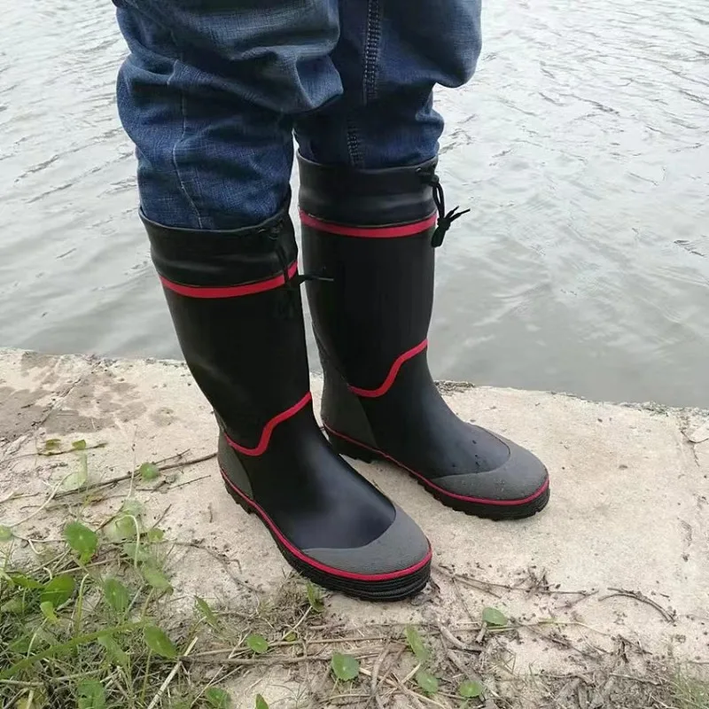 High Quality White Yellow Black Industrial Wholesale China Rubber Gum Rain Boots Waterproof Rain Boots With Man Water Shoes