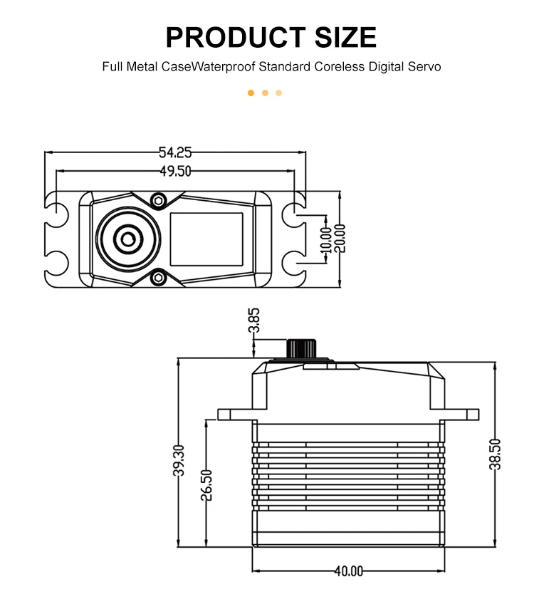 85g Brushless Digital Feedback Servo 30kg.cm Torque  HV 6v-7.4v Servo Motor with Metal Gear for Rc Car Helicopter