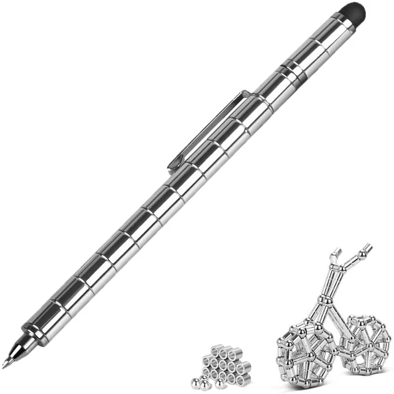 Magnetic Toys Building Blocks Fidget Spinner Pen Decompression Multifunctional Ballpoint Magnets Metal Pen Changeable Shape