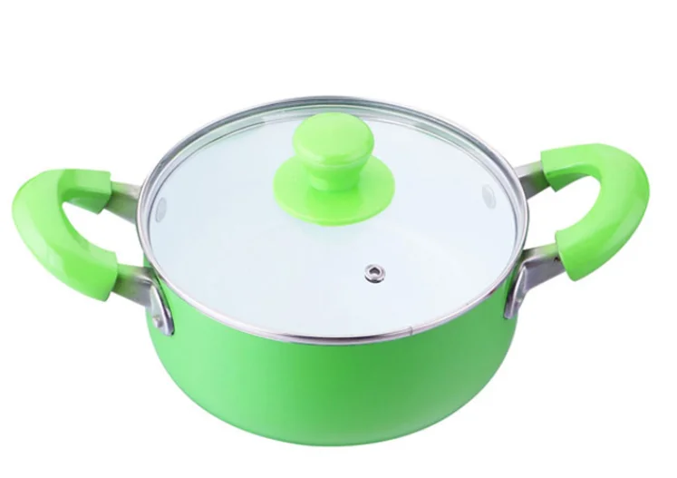 Wholesale low price high quality Home Kitchen Aluminum Forged Green Cookware Set