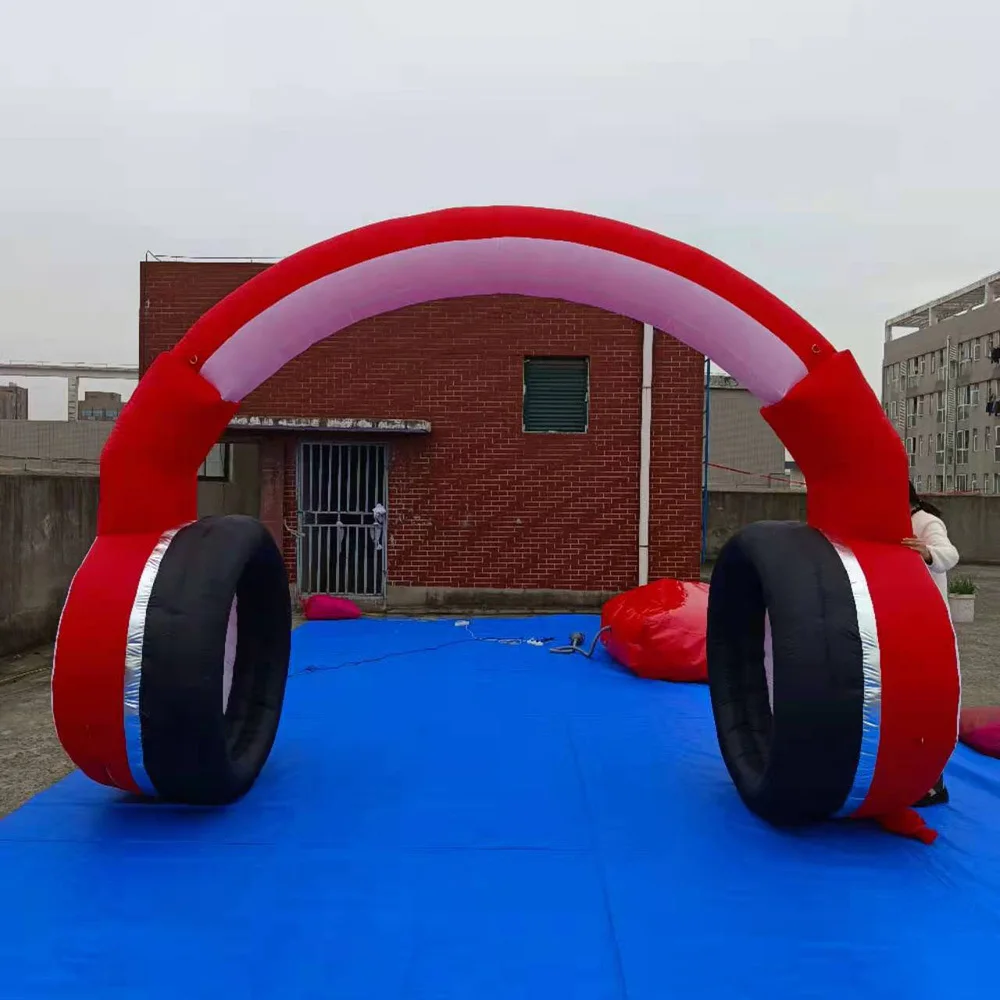 Wholesale Red & Black LED Inflatable Earphone/Headphone Model for Music Festivals & DJ Stages