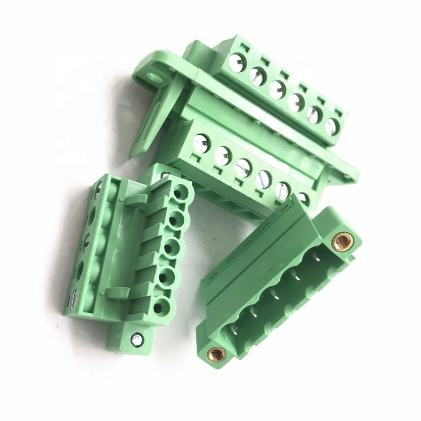 KF2EDGKR-5.08 terminal block connector Wire to wire plug in screw terminal blcoks 15A 300V WJ2EDGKRN with flange ears