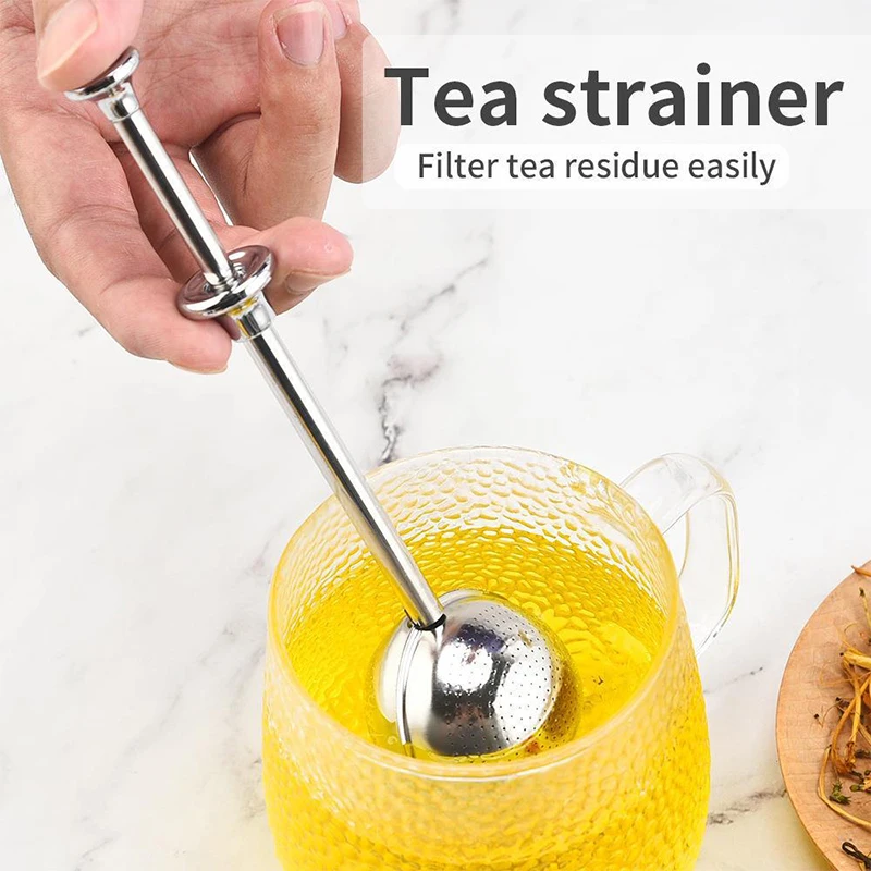 Food Grade Stainless Steel Spherical Tea Filter Stick Pipe Tea Steeper Strainer  diffuser Tea Infuser