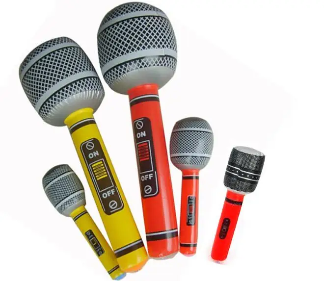 Customized Advertising 24cm Inflatable Microphone Model For Music Event Decoration Promotion
