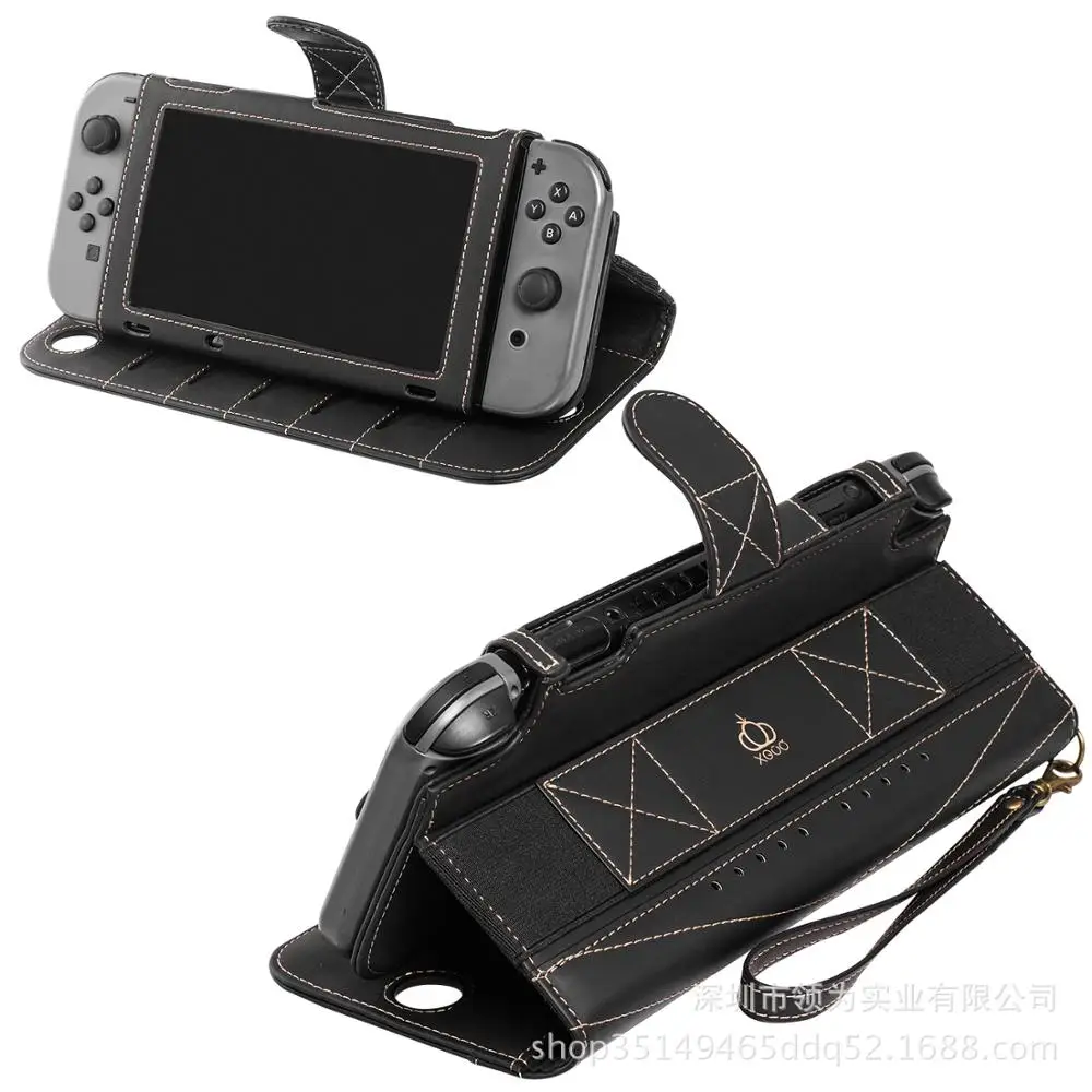  Nintendo Switch чехол-кошелек из ПУ/кожи с тиснением под чехол защитный откидной Дорожный Чехол 10 бумажник для карт и функцией подставки