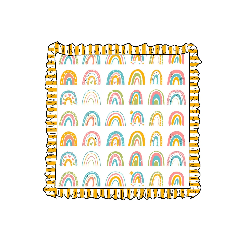 Qingli OEM ODM baby bamboo blanket wholesale Rainbow Printed baby bedding custom flower designs