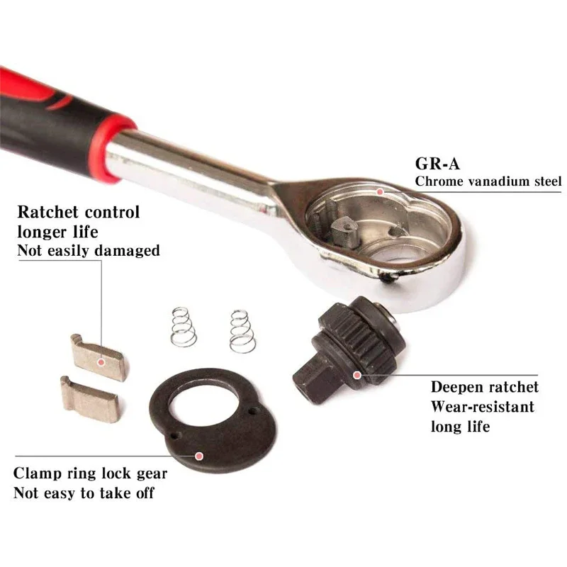 12PCS Socket Set Hand Toolsocket Ratchet Car Repairing Socket Set Ratchet Wrench Auto Repair Tools Socket Ratchet Set
