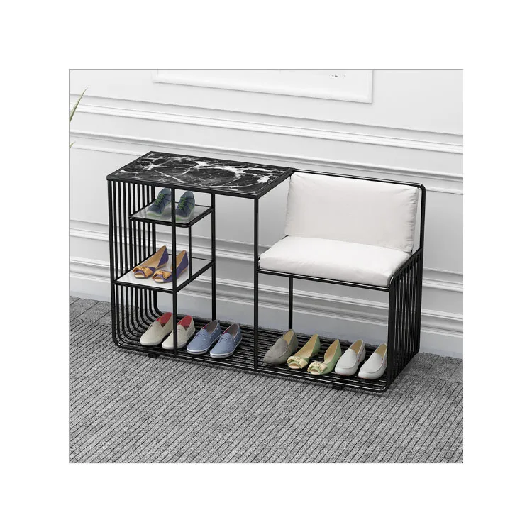 portable shoe rack modern shoe rack storage wire shoe rack metal leather sitting stool