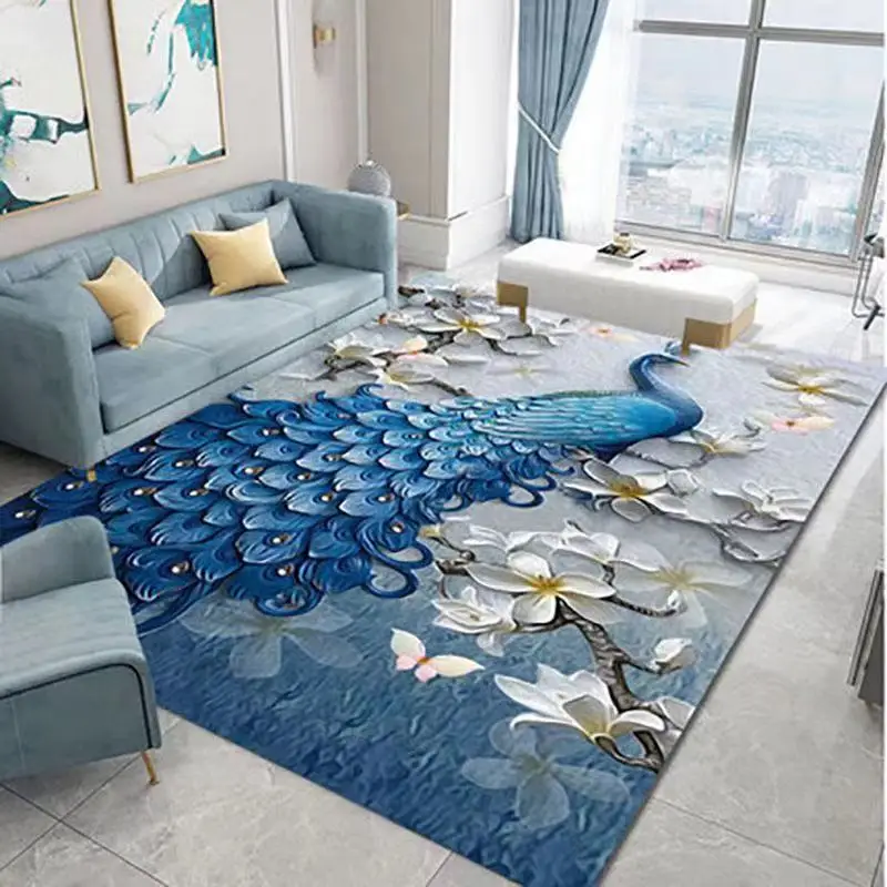 Large animal print living room carpet