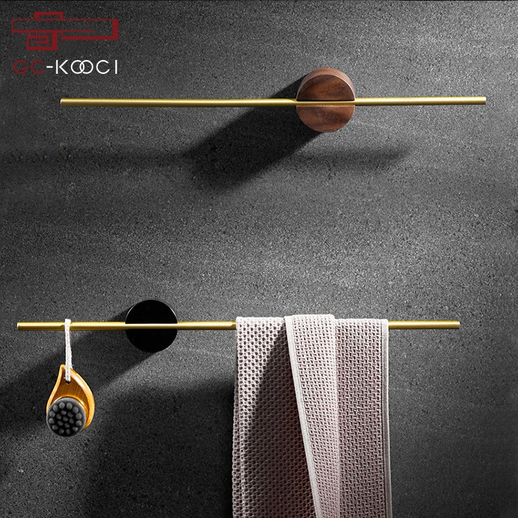 Creative bathroom aluminum single rod towel rack bathroom brushed gold towel bar