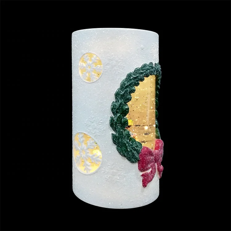 China Factory Best Selling Product Xmas Holiday Lantern Glitter Water Swirling Custom Christmas Ornament Led Lights Candle