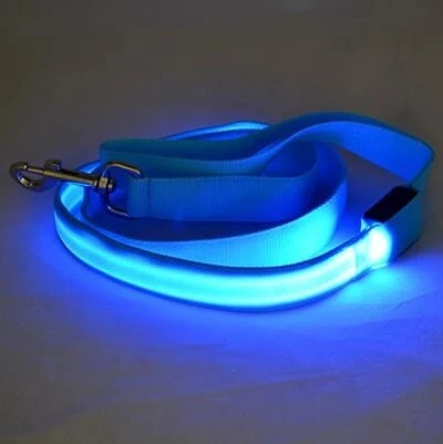 Nylon LED Light Up Dog Leash Night Safety LED Flashing Glow In Dark Dog Collar Pet Supplies Cat Drawing Small Lead LED Dog Leash
