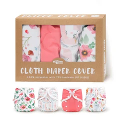4 шт подарочных наборов ткань пеленки чехлы водонепроницаемый кружевные трусики на подгузник многоразовый моющийся регулируемые детские тканевые подгузники