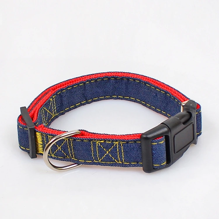 Wholesale Adjustable Strong Durable Nylon Cat Collars Pet Dog Denim Collar