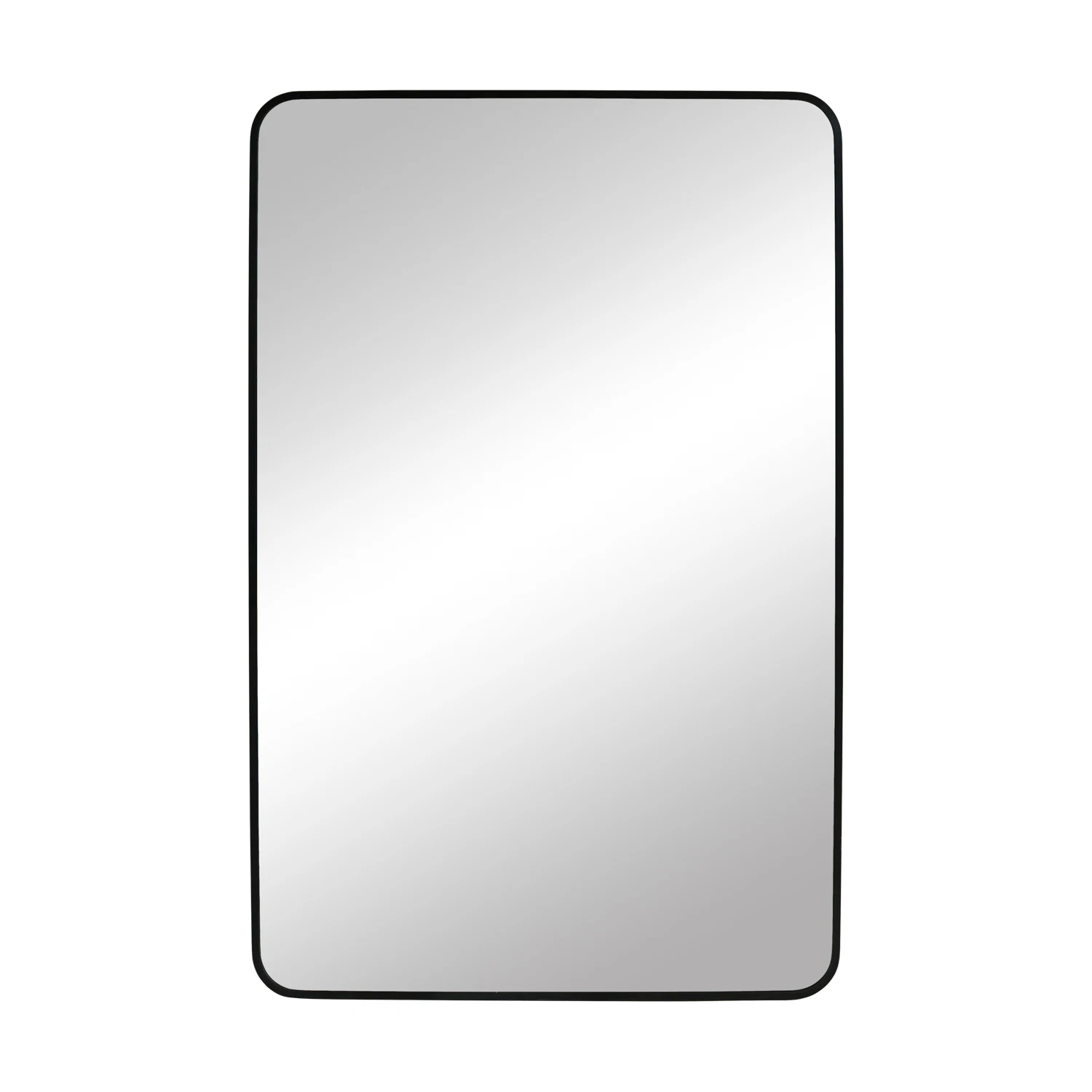 Clean aluminium alloy Round rectangular mirror black frame wall decoration mirror